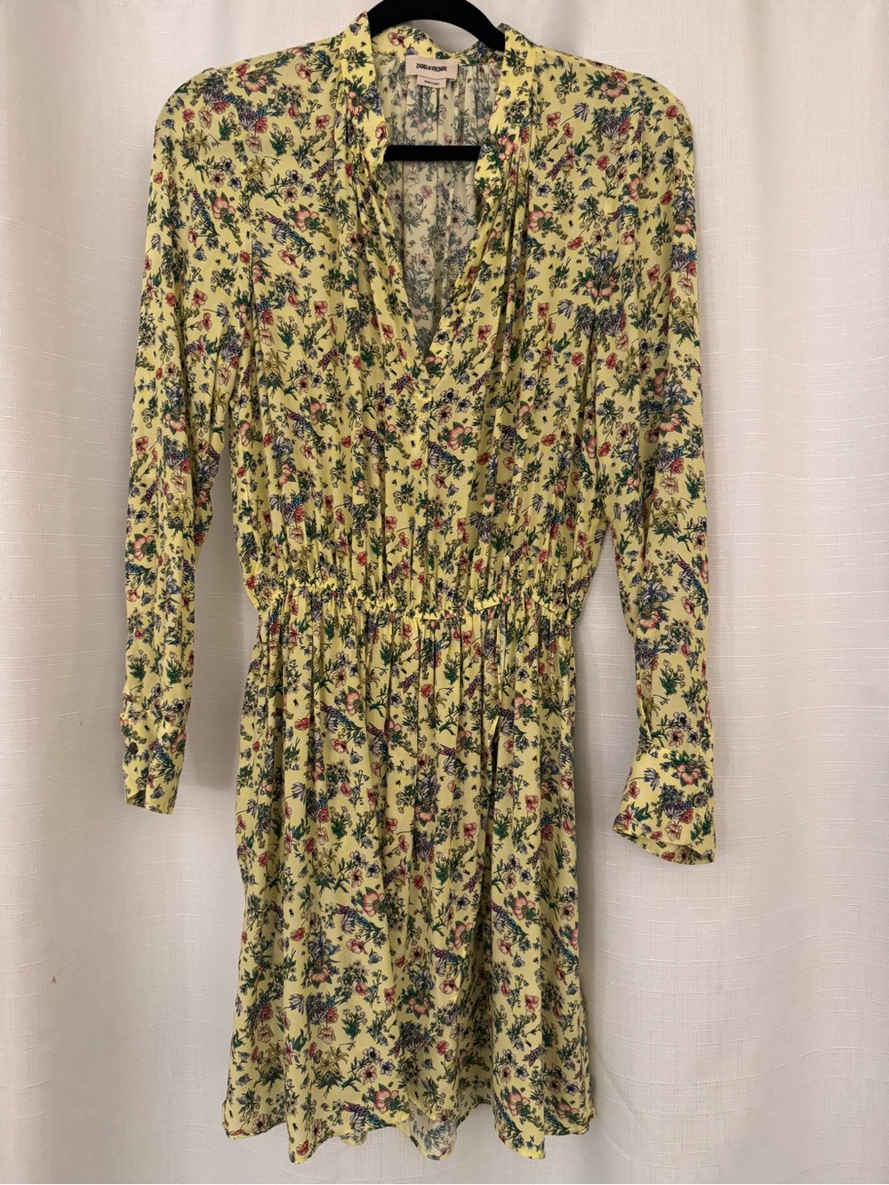 Zadig & Voltaire Rinka Solf Small Garden Cedra Yellow Floral Dress- size M